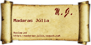 Madaras Júlia névjegykártya